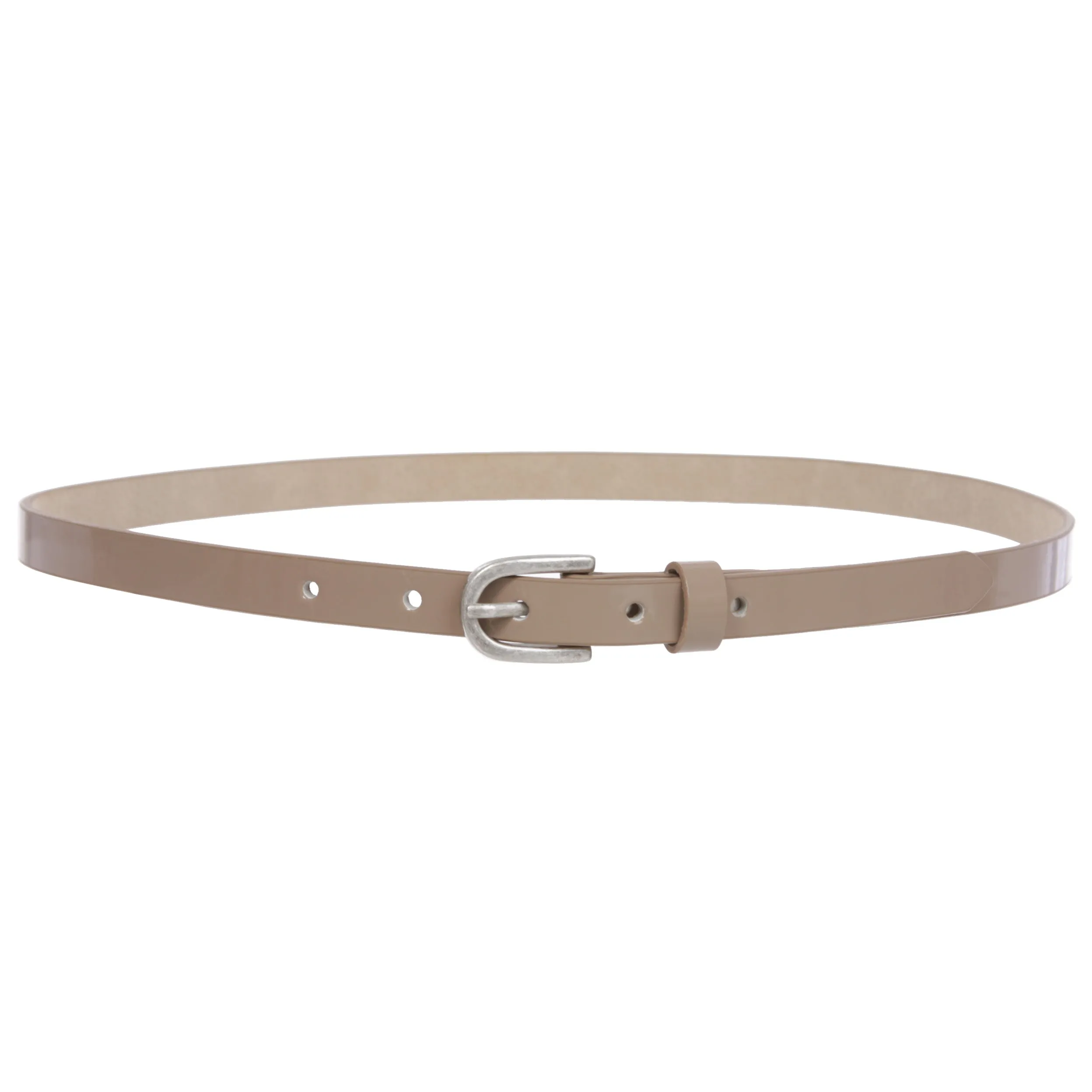 1/2" (14 mm) Women's Snap On Skinny Patent Leatherette Belt