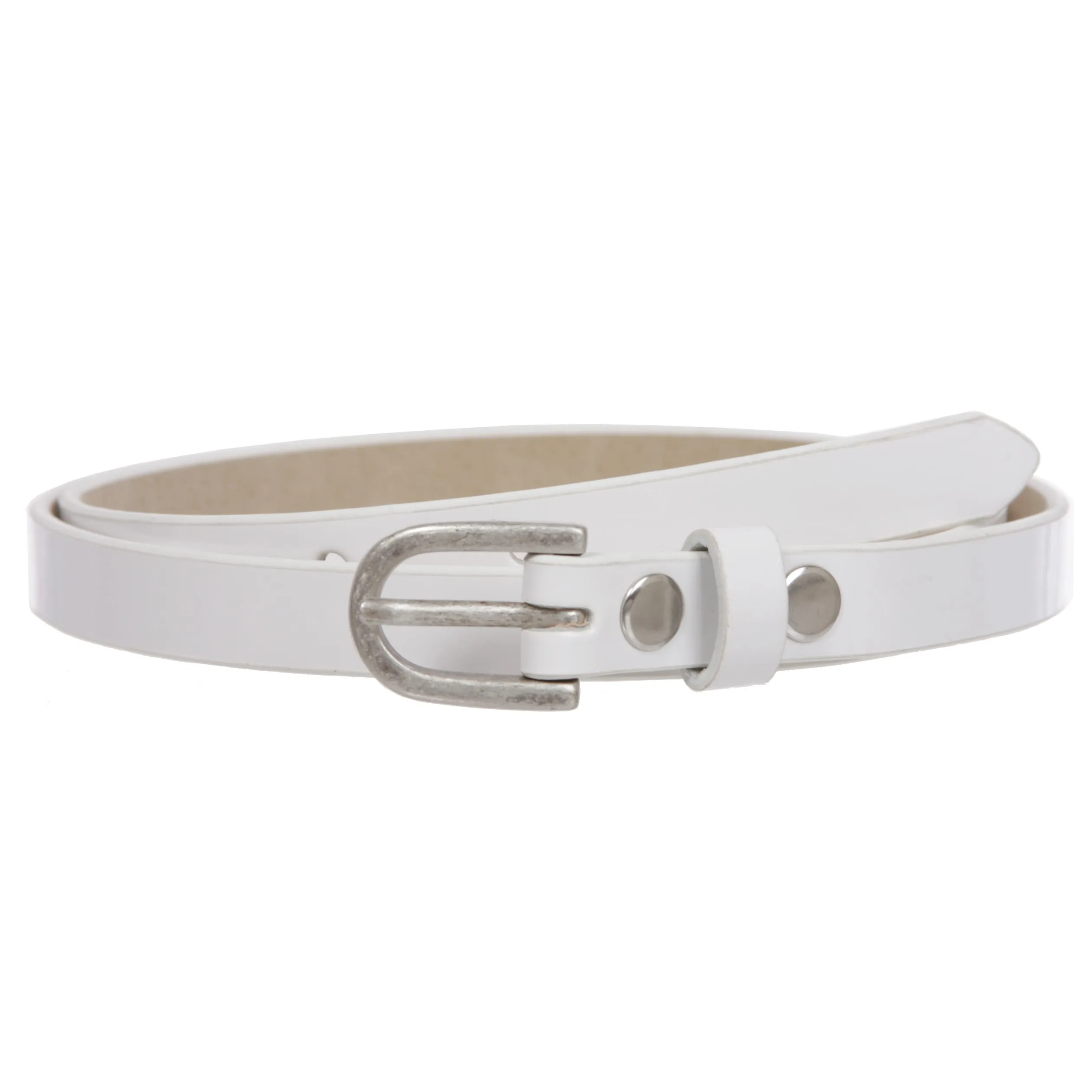 1/2" (14 mm) Women's Snap On Skinny Patent Leatherette Belt