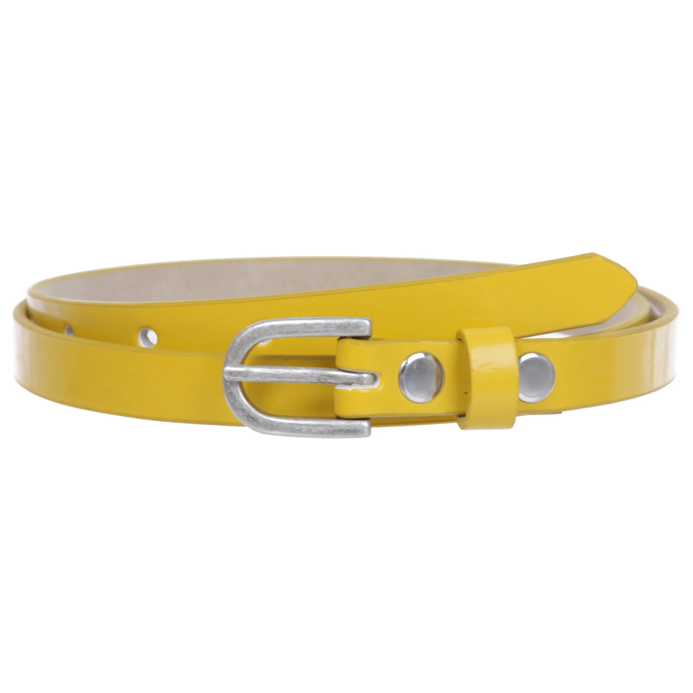 1/2" (14 mm) Women's Snap On Skinny Patent Leatherette Belt