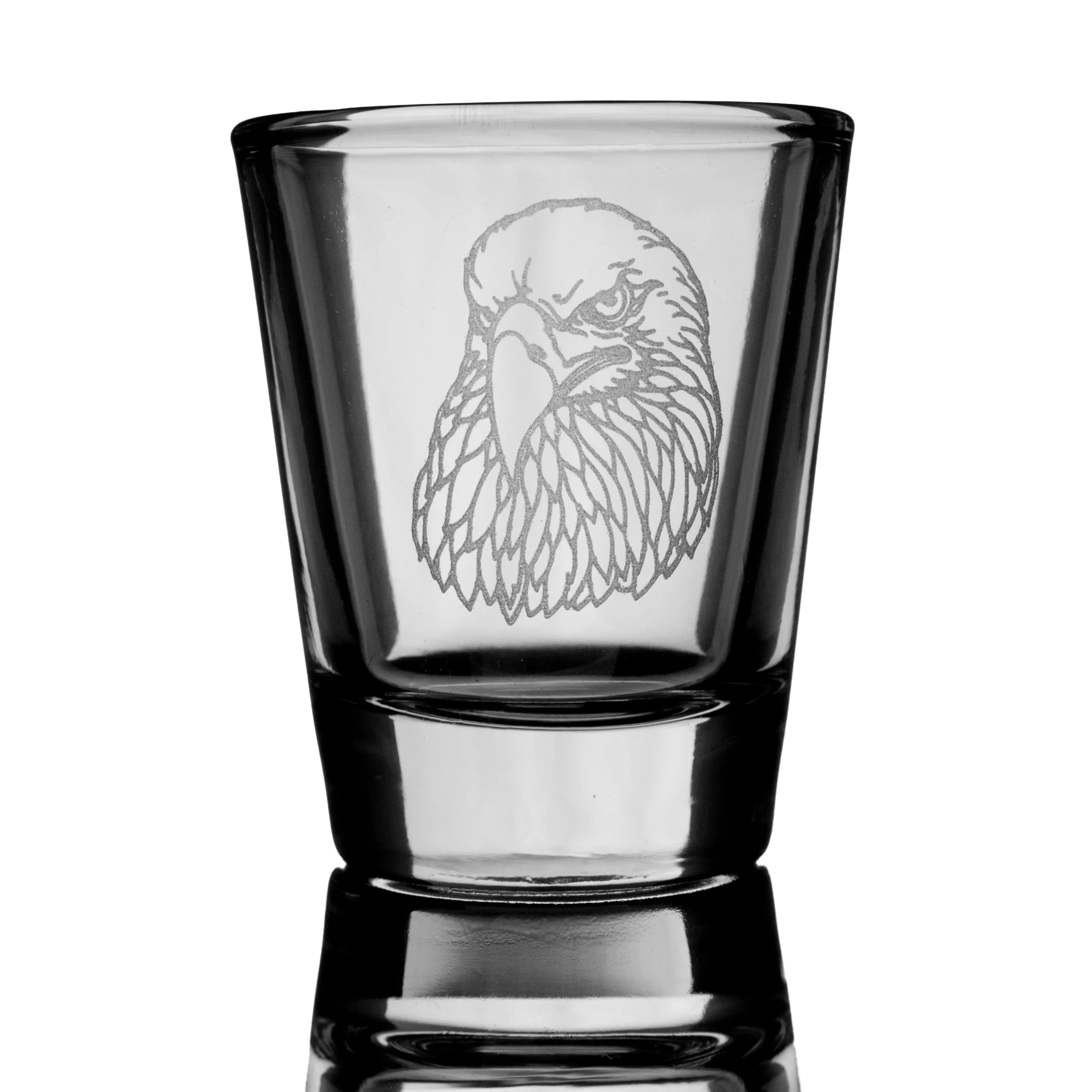 2oz Bald Eagle Detailed Shot glass Eagle Head