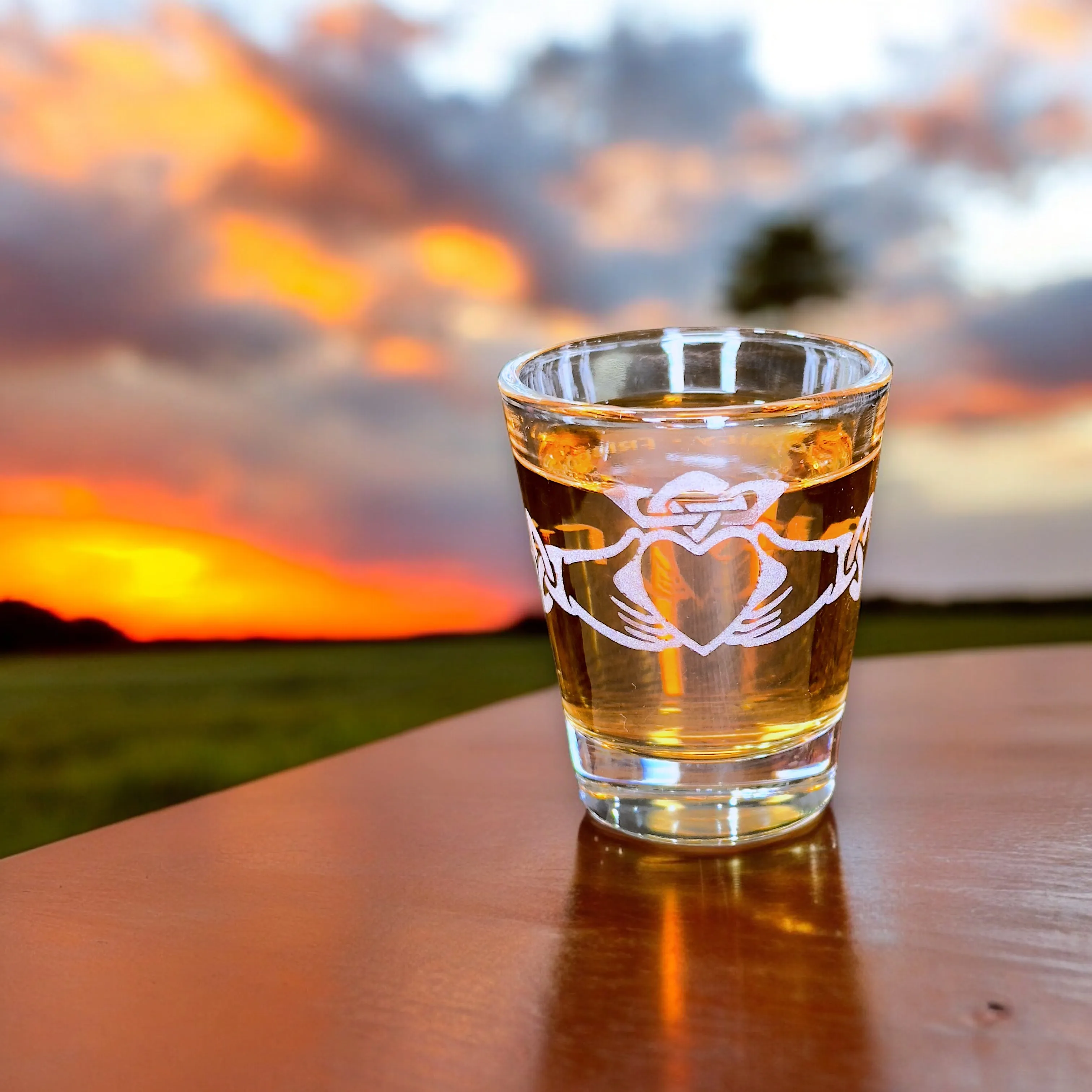 2oz Claddagh Shot glass
