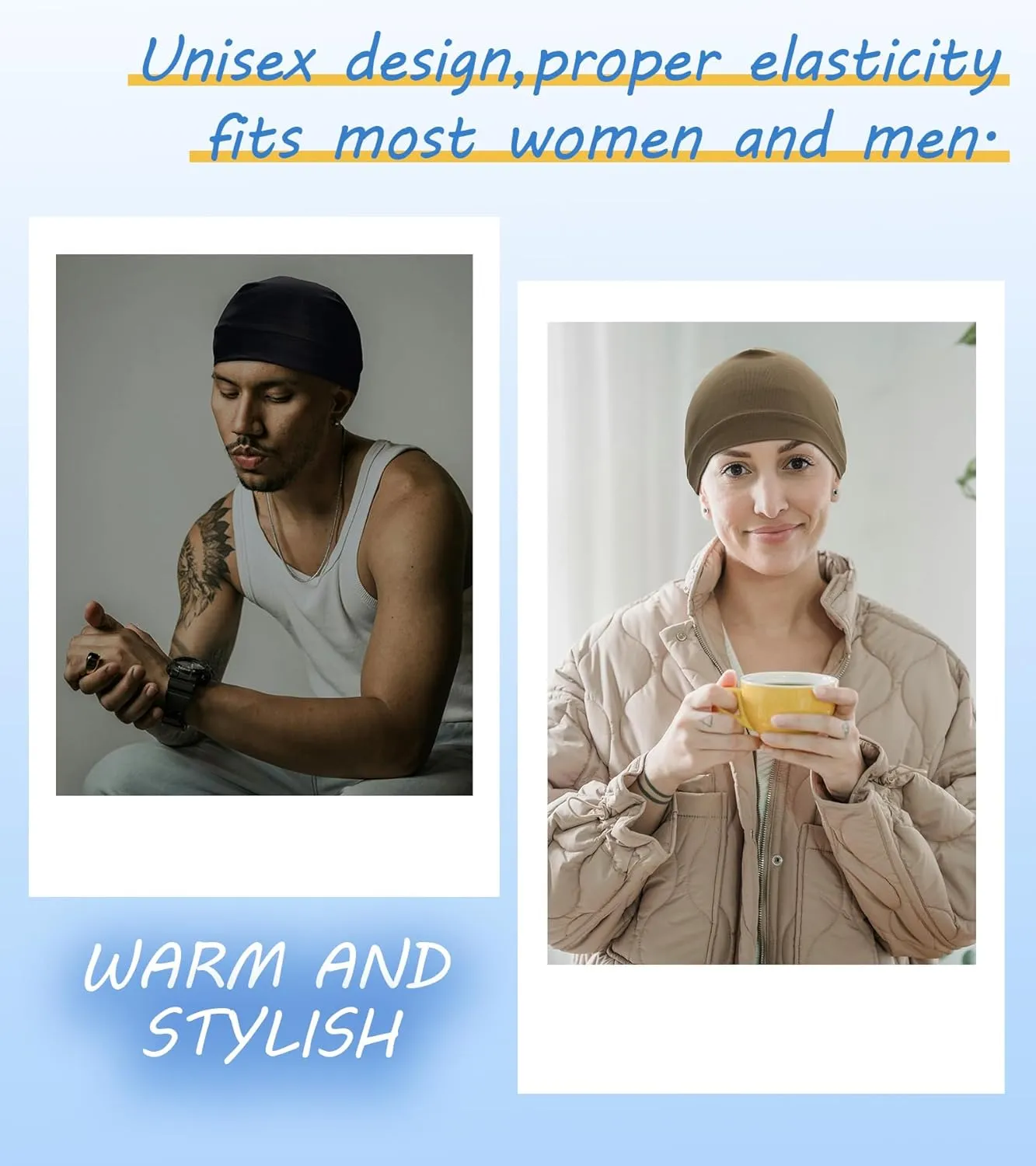 3 Pieces Cotton Skull Caps for Men Women Chemo Headwear Lightweight Beanie Sleeping Cap Helmet Liner
