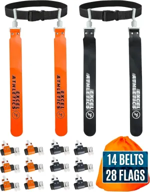 Adjustable Flag Football Set Youth, Kids & Adult with 14 Belts & 28 Flags