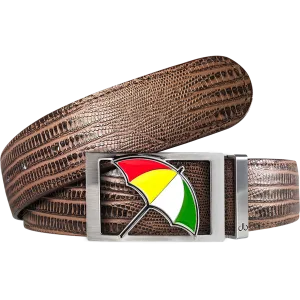 Arnold Palmer Ballmarker Buckle and Lizard Leather Belt in Brown