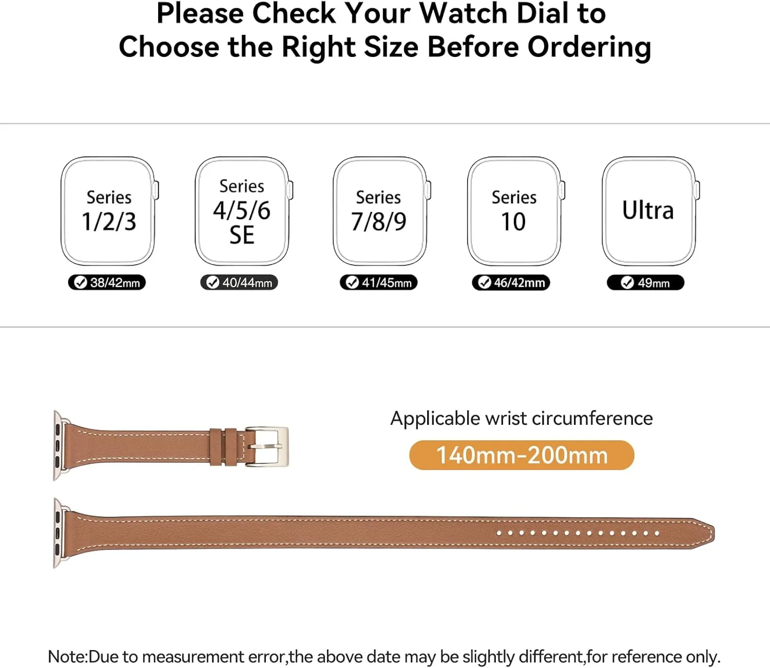 Bestig Bands Compatible with Apple Watch Band 40mm 41mm 38mm 42mm(Series 10) Women Men, Genuine Leather Double Tour Designed Slim Thin Strap for iWatch SE Series 9 8 7 6 5 4 3 2 1(Brown Starlight)