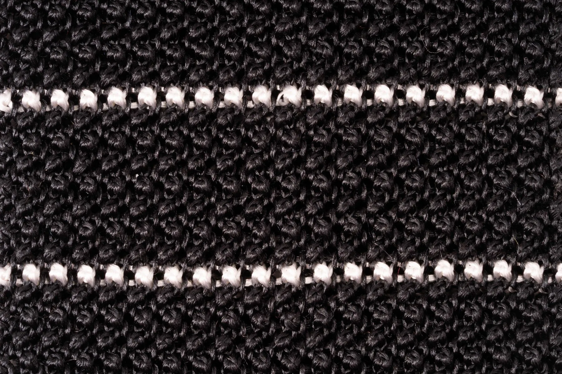 Black & White Striped Silk Knit Tie