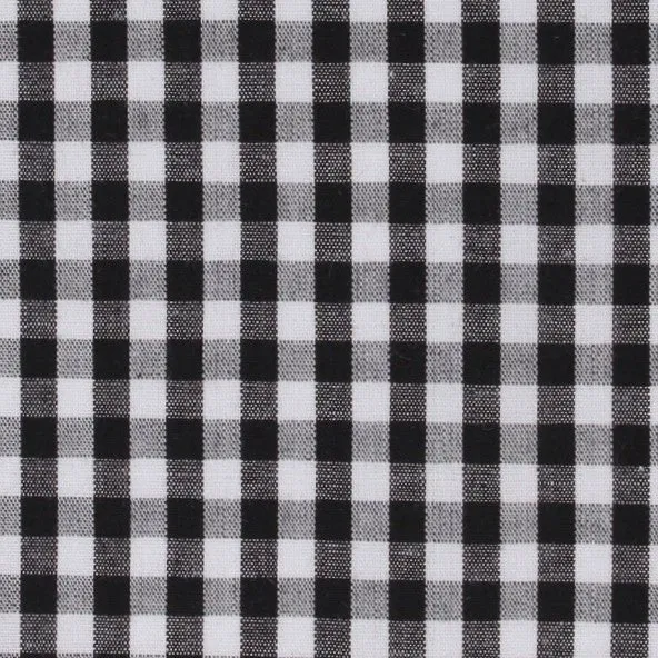 Black and White Gingham Cotton Bow Tie