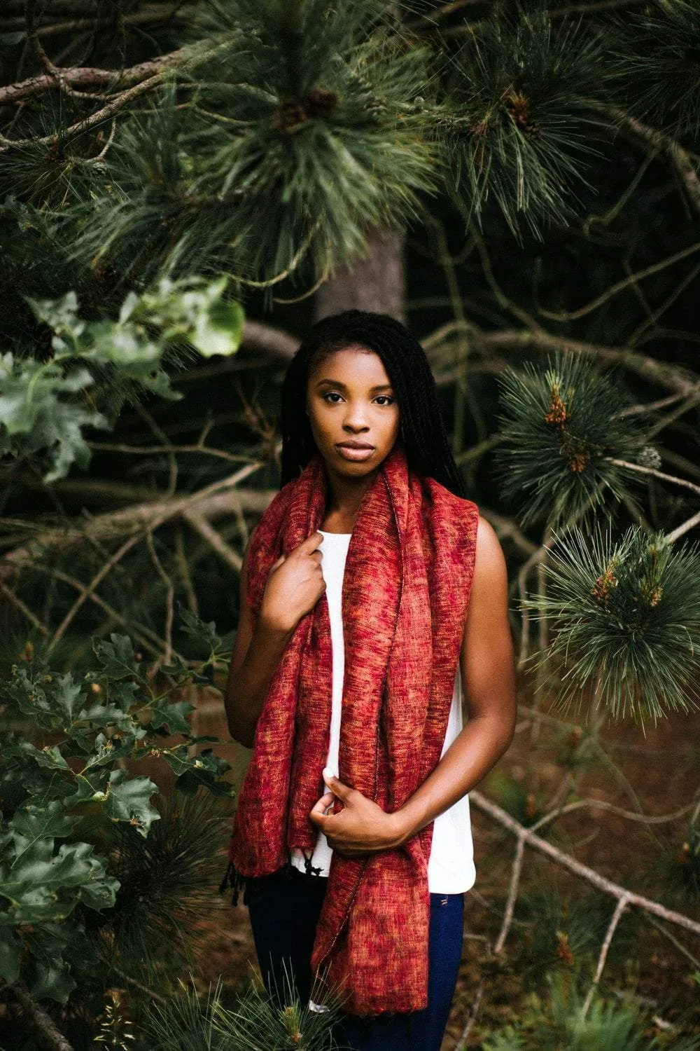 Burnt Orange Himalayan Wool Scarf