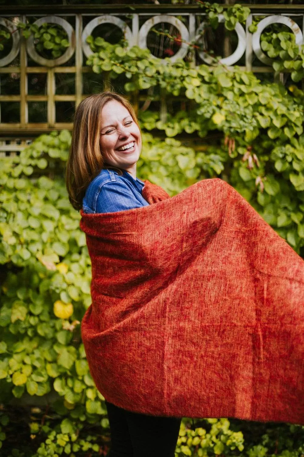 Burnt Orange Himalayan Wool Scarf