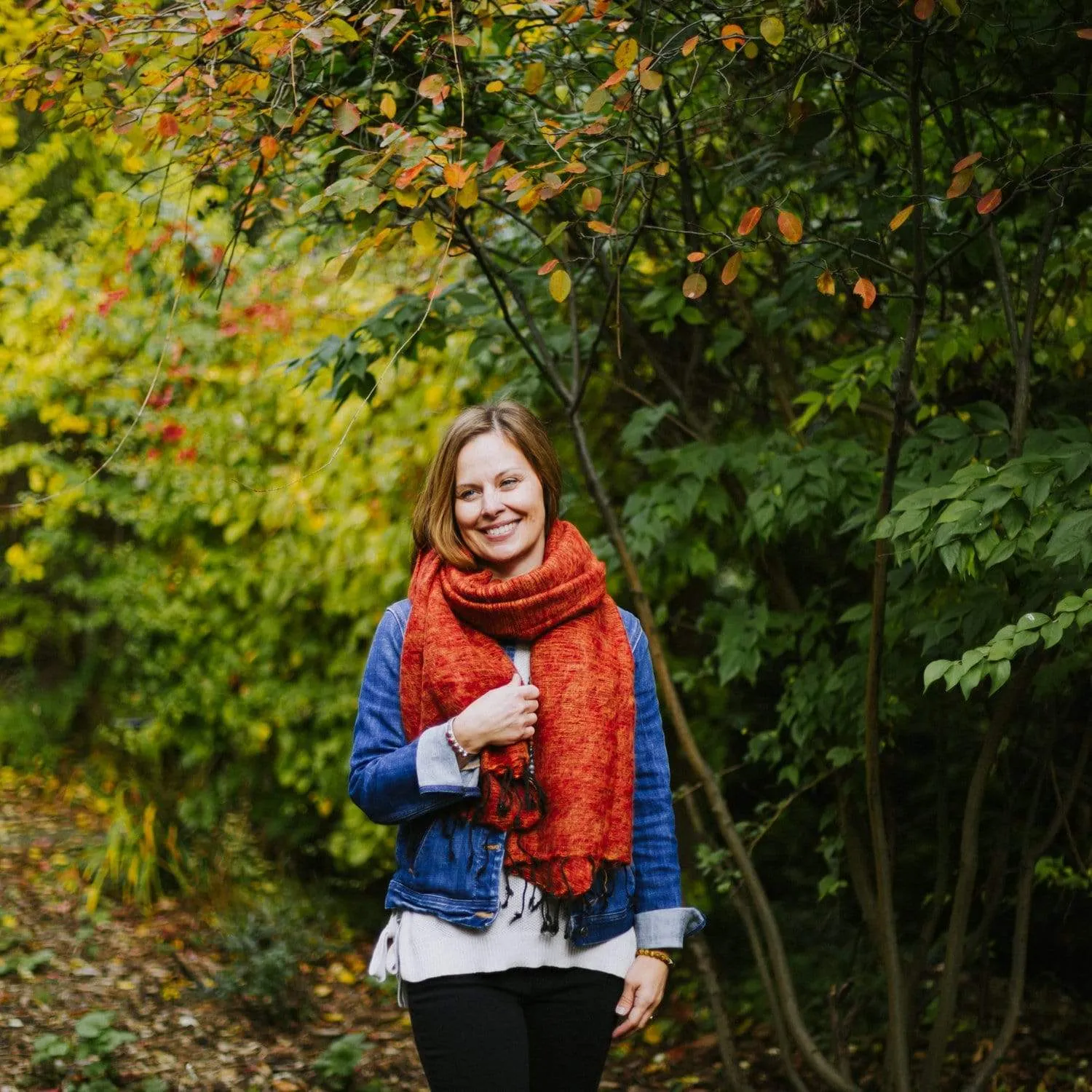 Burnt Orange Himalayan Wool Scarf
