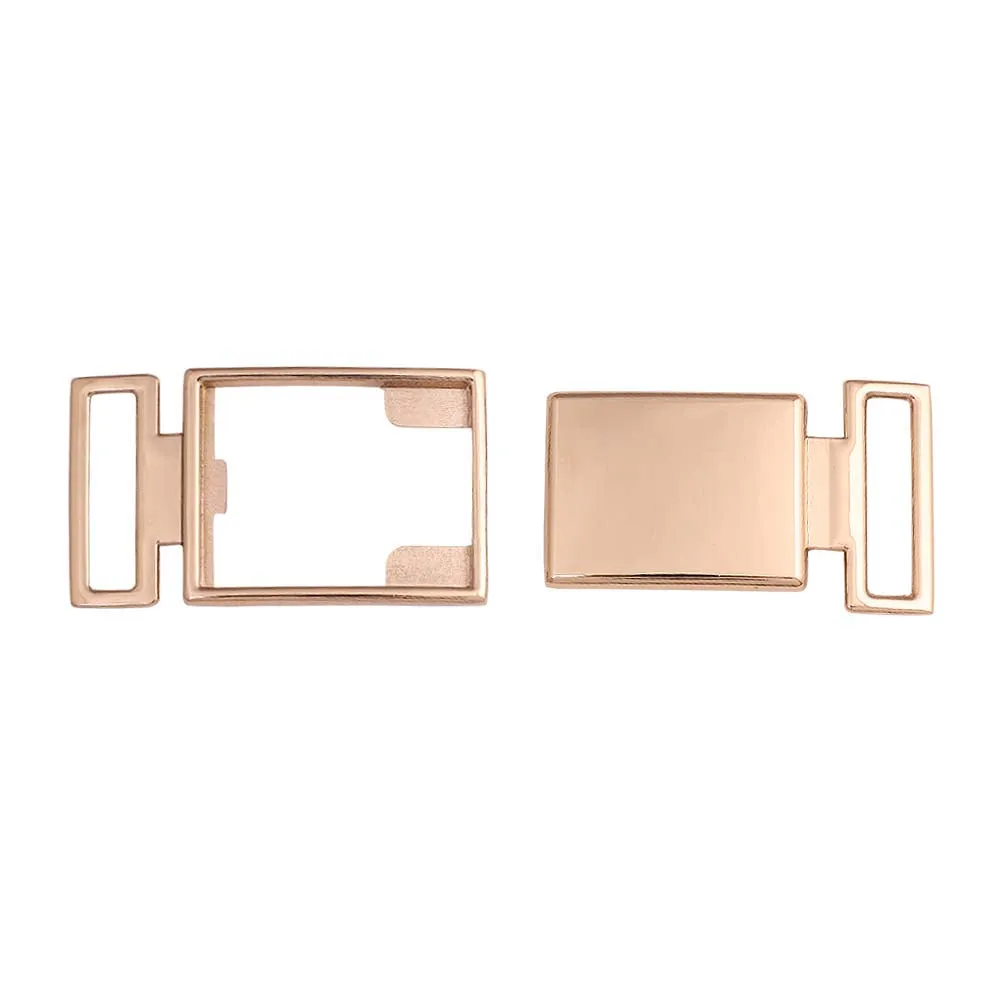 Classic Rectangle Box Frame Style Closure Clasp 2 Part Belt Buckle
