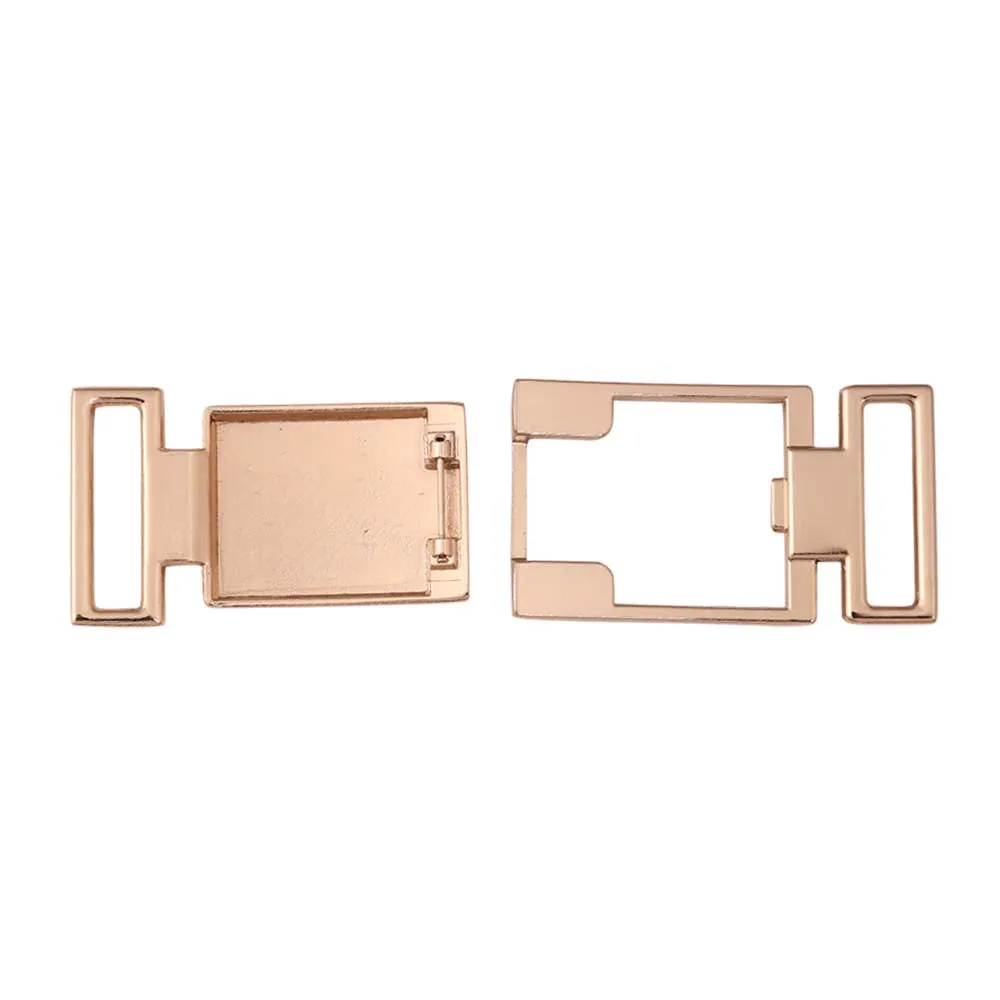 Classic Rectangle Box Frame Style Closure Clasp 2 Part Belt Buckle