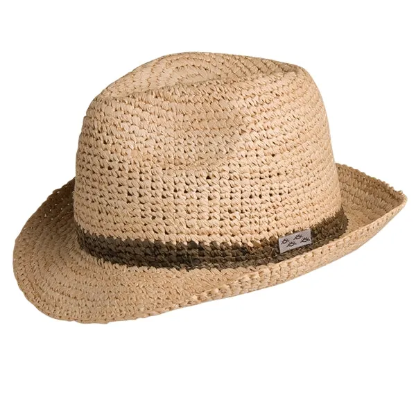 Conner Crocheted Raffia Fedora Hat