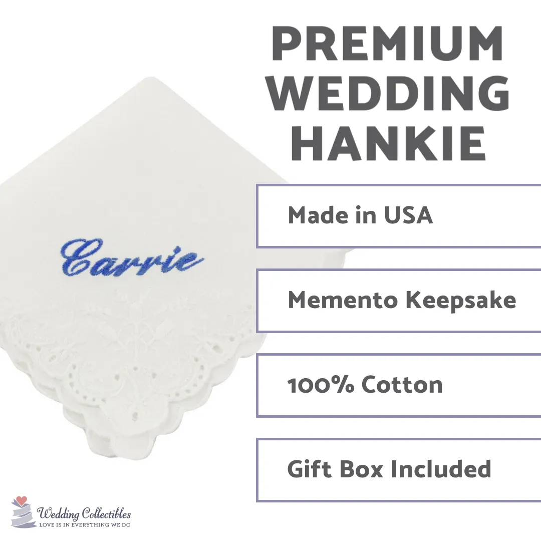 Cursive Custom Name Wedding Handkerchief