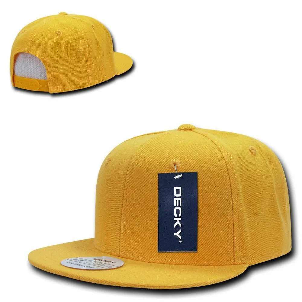 Decky Trendy Flat Bill Snapback Baseball 6 Panel Caps Hats Unisex