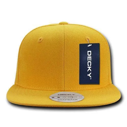 Decky Trendy Flat Bill Snapback Baseball 6 Panel Caps Hats Unisex