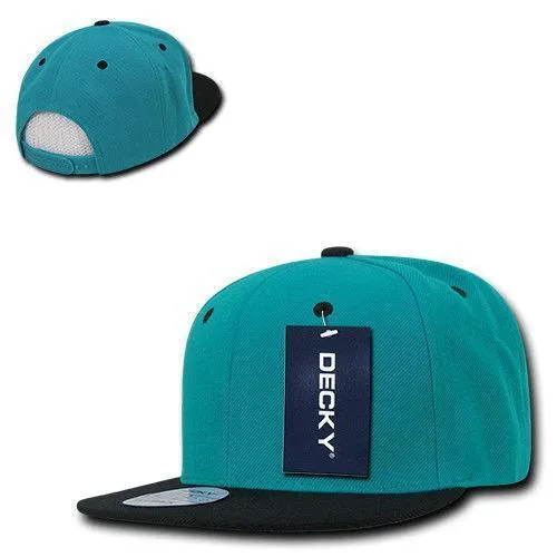 Decky Trendy Flat Bill Snapback Baseball 6 Panel Caps Hats Unisex