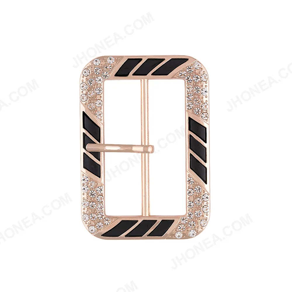 Dual Colour Finish Shiny Diamond Buckle with Prong