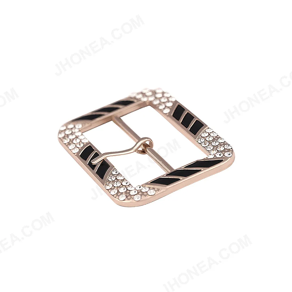 Dual Colour Finish Shiny Diamond Buckle with Prong