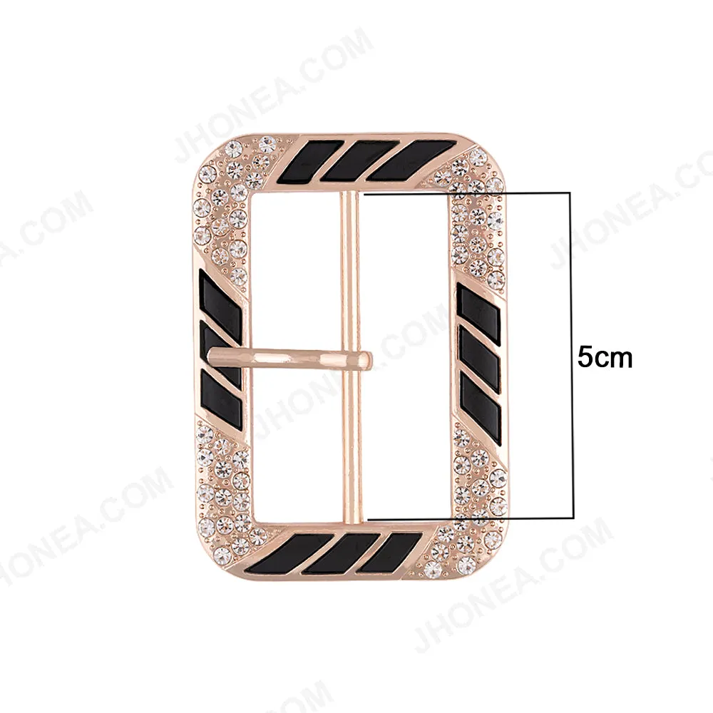 Dual Colour Finish Shiny Diamond Buckle with Prong