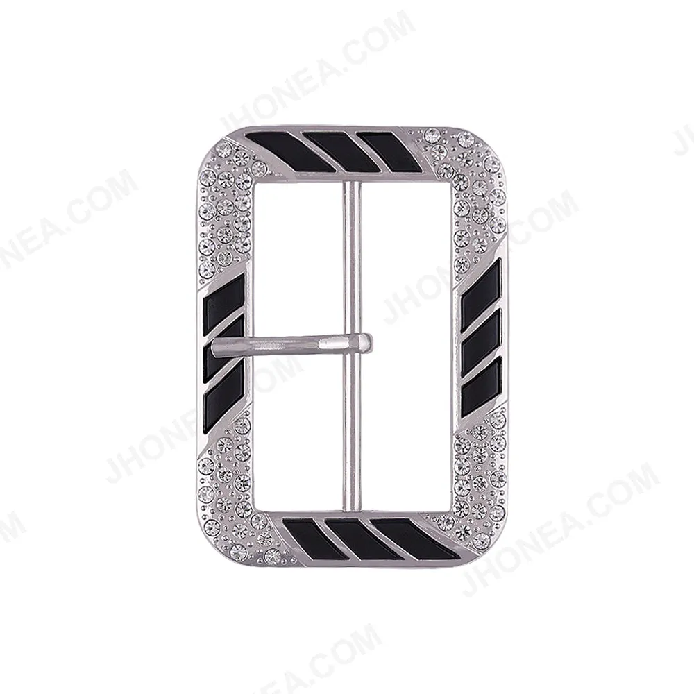 Dual Colour Finish Shiny Diamond Buckle with Prong