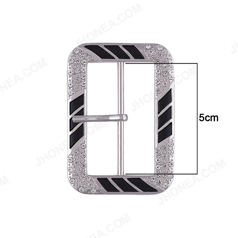 Dual Colour Finish Shiny Diamond Buckle with Prong