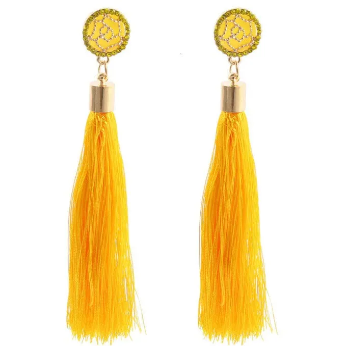 Elegant Boho Long Tassels Dangle Earrings