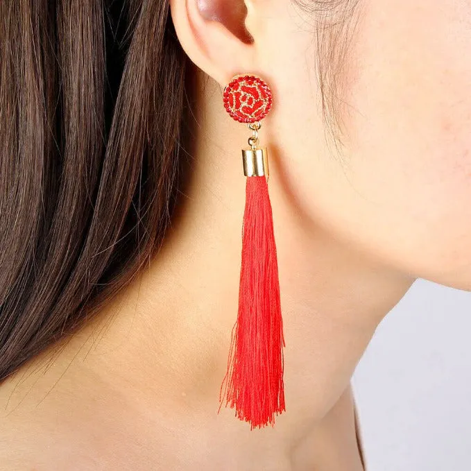 Elegant Boho Long Tassels Dangle Earrings