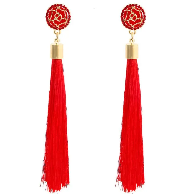 Elegant Boho Long Tassels Dangle Earrings