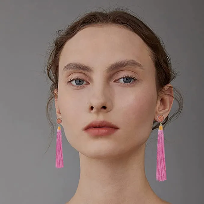 Elegant Boho Long Tassels Dangle Earrings