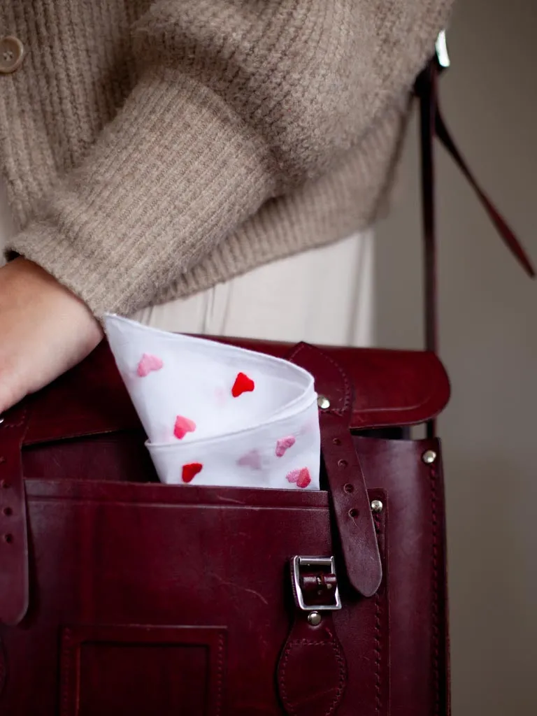 Embroidered Heart Handkerchief