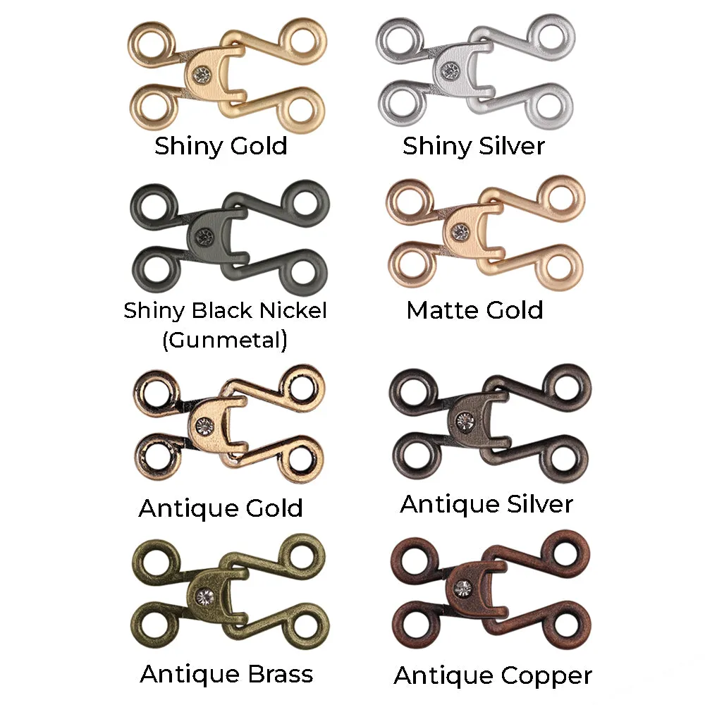 Fancy Sewing Diamond Hook & Eye Metal Fastener Closures for Dresses