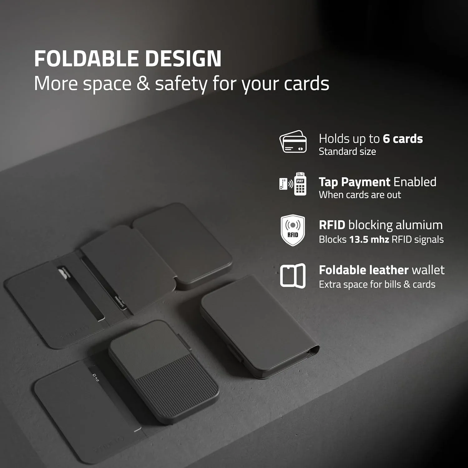 Fidelo Slim Wallet for Men  RFID Blocking Minimalist Credit Card Holder with Sliding Pop-Up Design, Front Pocket Wallet