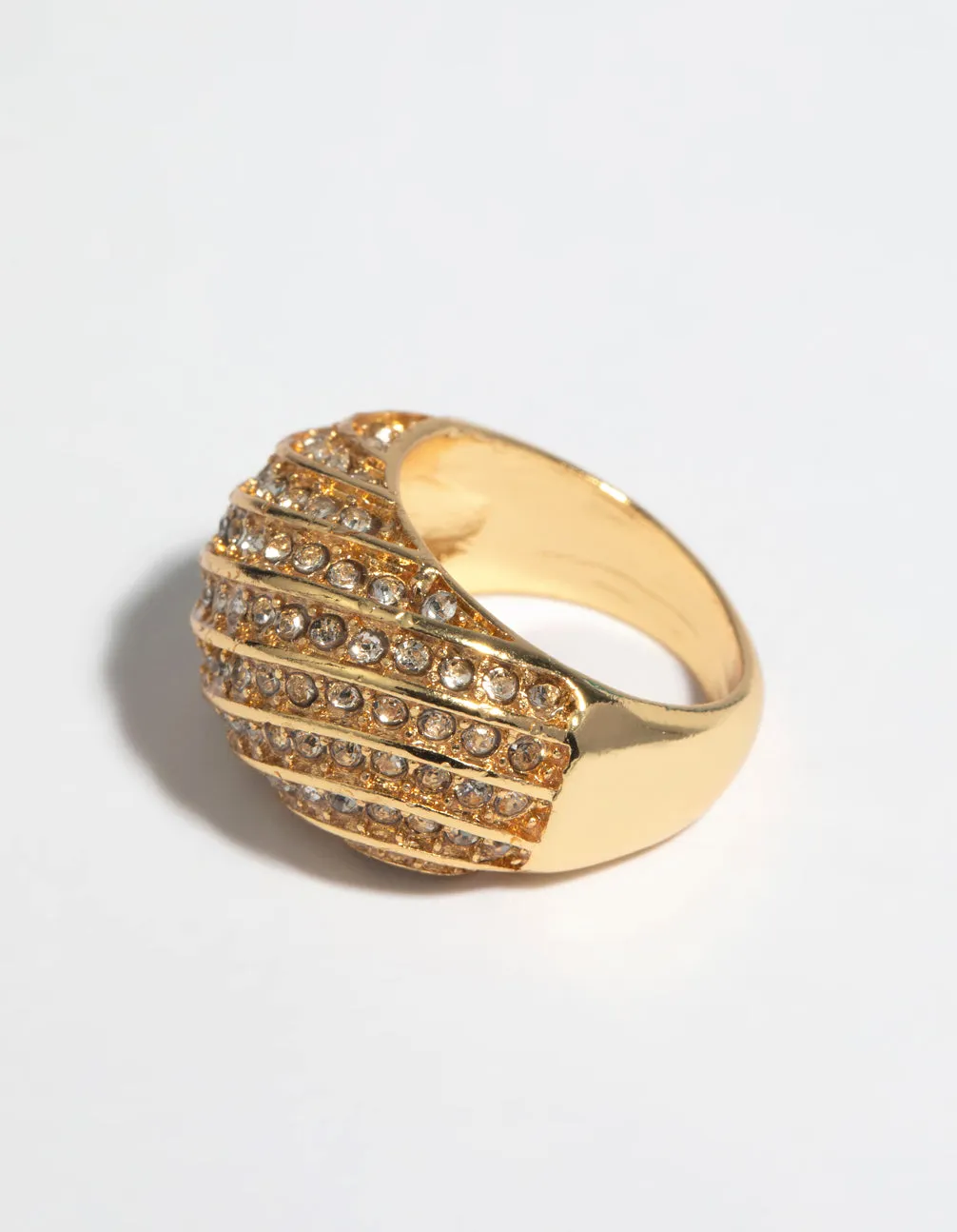 Gold Statement Diamante Ring