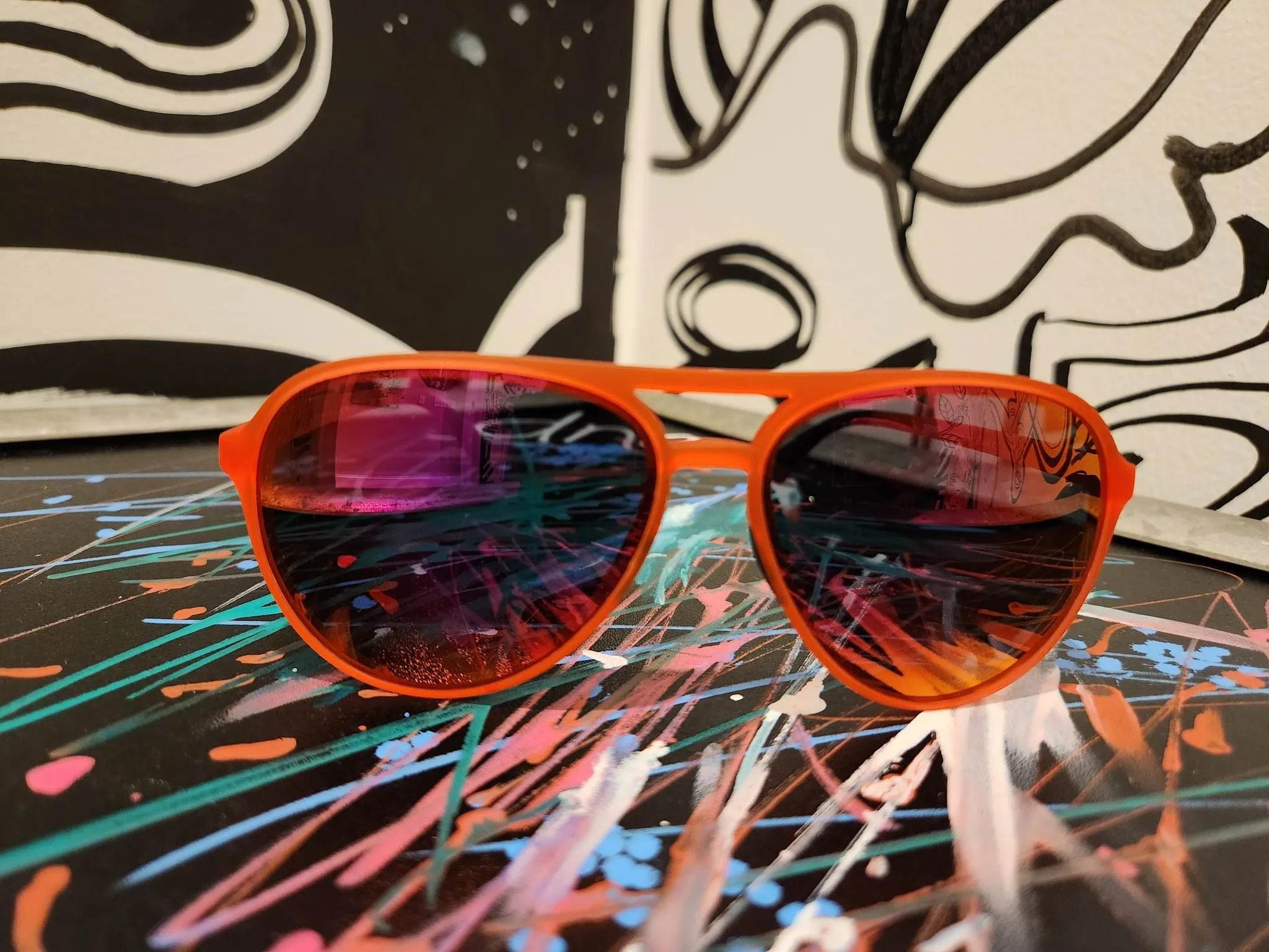 Goodr Aviator Sunglasses- Captain Blunt's Red Eye