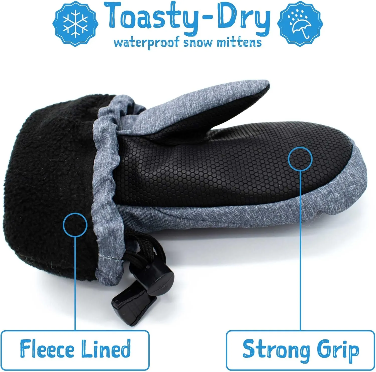 JAN & JUL Girls Insulated Waterproof Snow Mittens for Toddler and Kids
