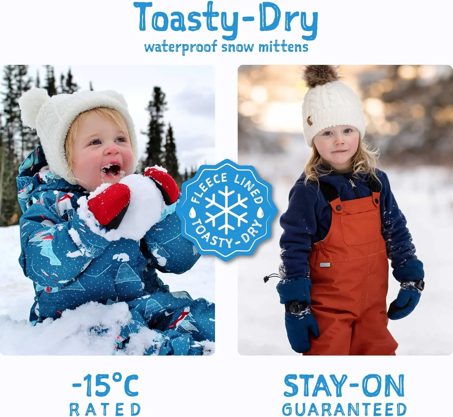 JAN & JUL Girls Insulated Waterproof Snow Mittens for Toddler and Kids