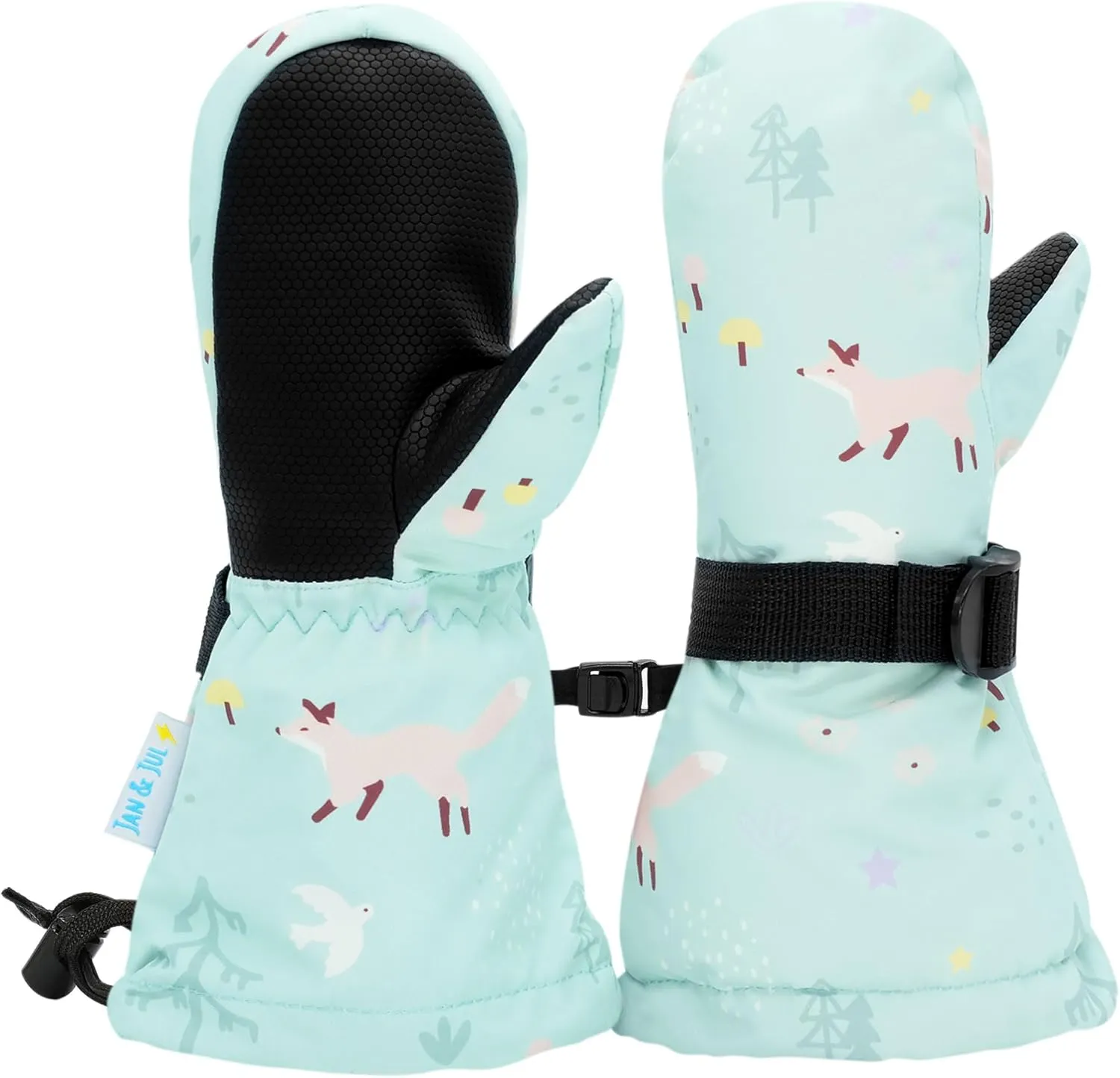 JAN & JUL Girls Insulated Waterproof Snow Mittens for Toddler and Kids