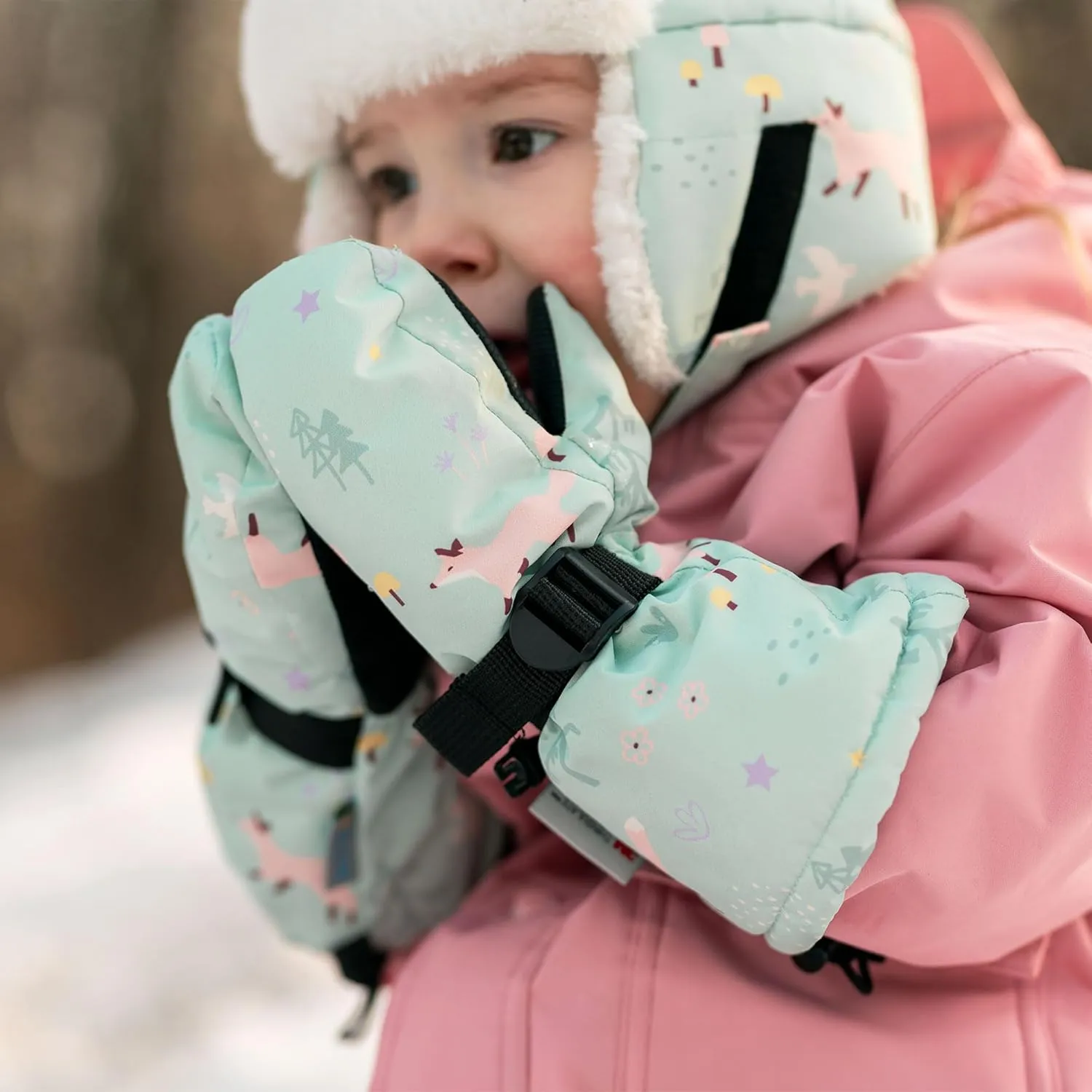 JAN & JUL Girls Insulated Waterproof Snow Mittens for Toddler and Kids