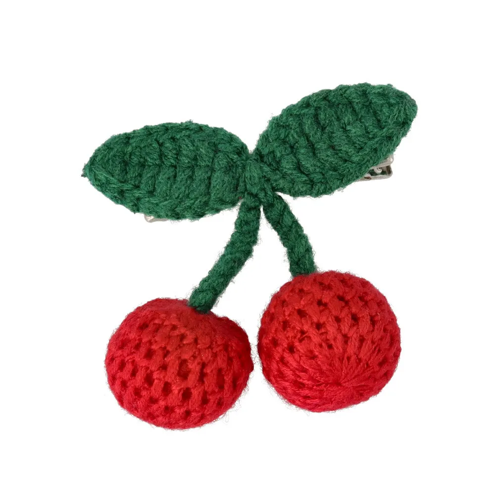 Knitted Cherry Pinch Clip