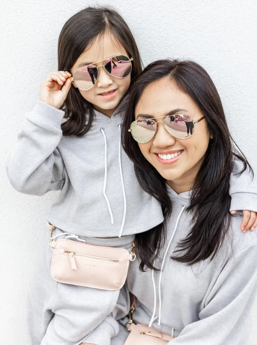 LeLaLo Aviator Sunglasses Mirrored Gold - Child