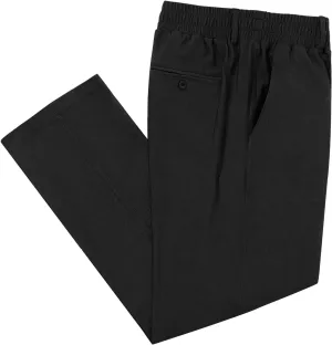 LETAOTAO Mens Big and Tall Full Elastic Waist Pants Stretch Slacks with Zipper Fly and Pockets