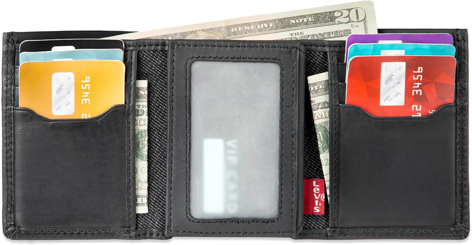 Levi's Men's Trifold Wallet-Sleek and Slim Includes Id Window and Credit Card Holder