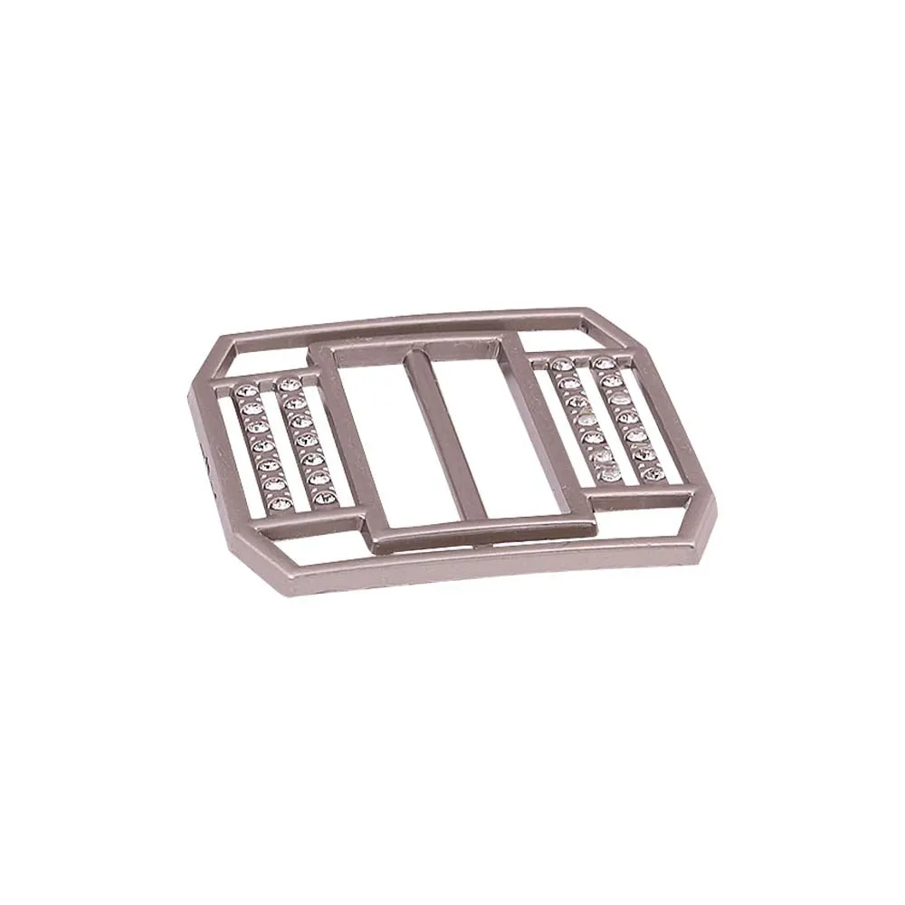 Matte Silver Sliding Sparkling Diamond Belt Buckle