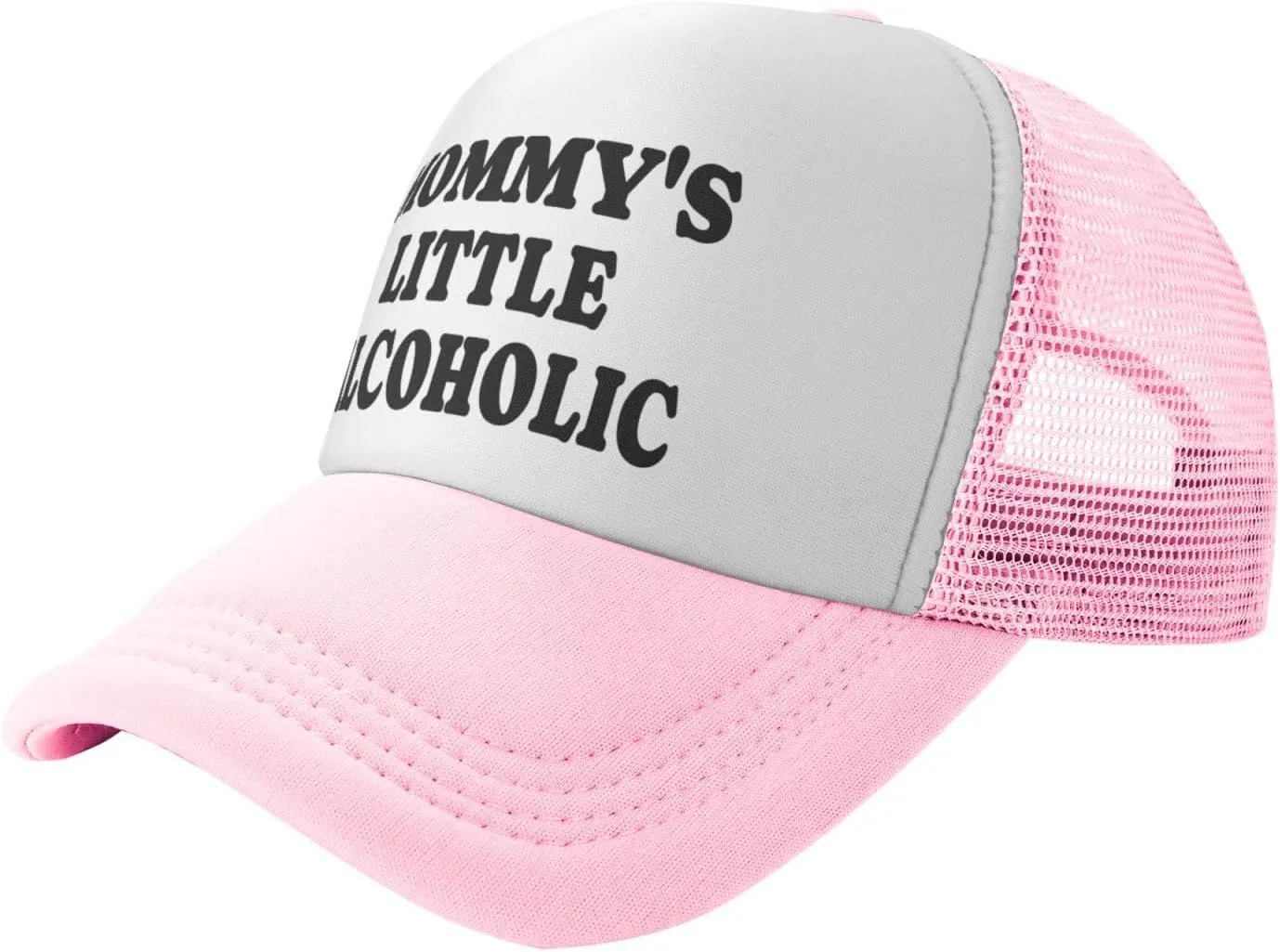 Mommy's Little Alcoholic Hat Funny Trucker Hats Mesh Baseball Cap, Adjustable Fishing Caps Hat for Men Women