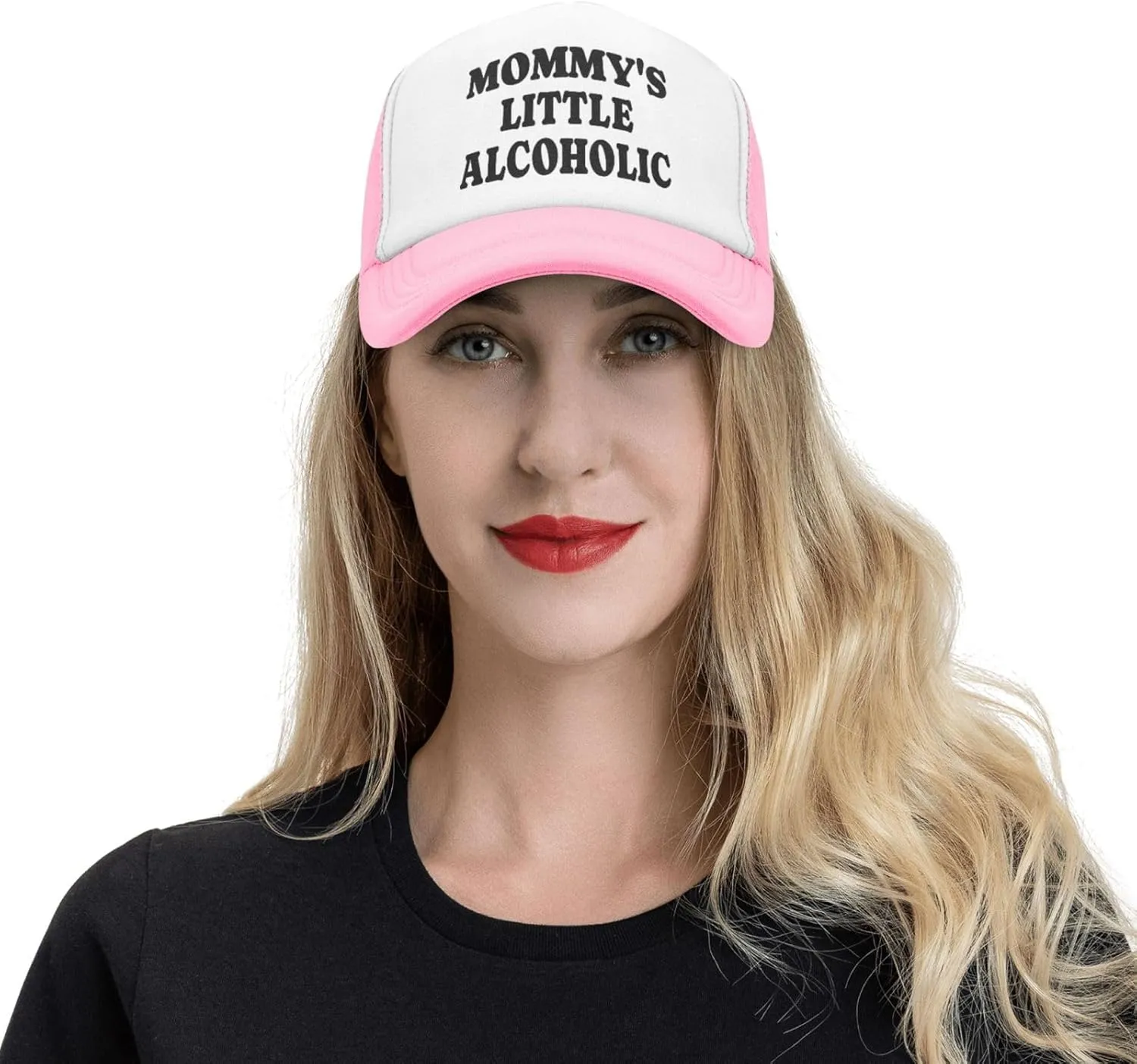 Mommy's Little Alcoholic Hat Funny Trucker Hats Mesh Baseball Cap, Adjustable Fishing Caps Hat for Men Women