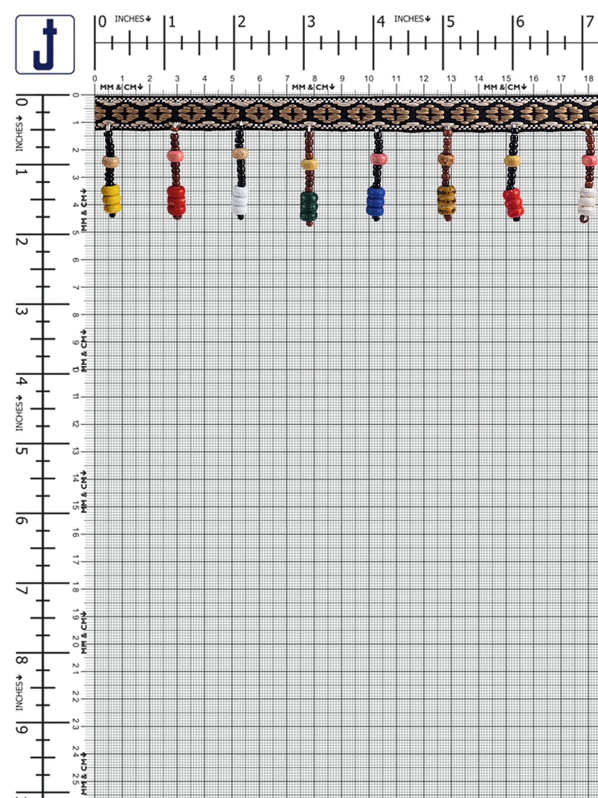 Multicolor Wooden Beaded Tassel Lace