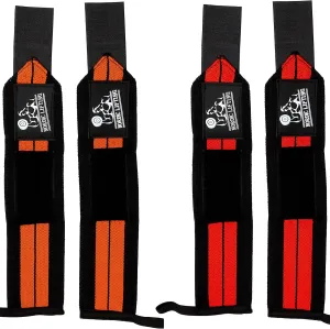 Nordic Lifting Wrist Wraps (2 Pairs/4 Wraps) 14" for Weightlifting | Cross Training | Powerlifting - for Women & Men - Improve Hand Strength & Support During Weight Lifting 1 Year Warranty