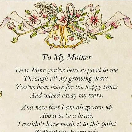 Personalized From the Bride to her Mother Wedding Handkerchief