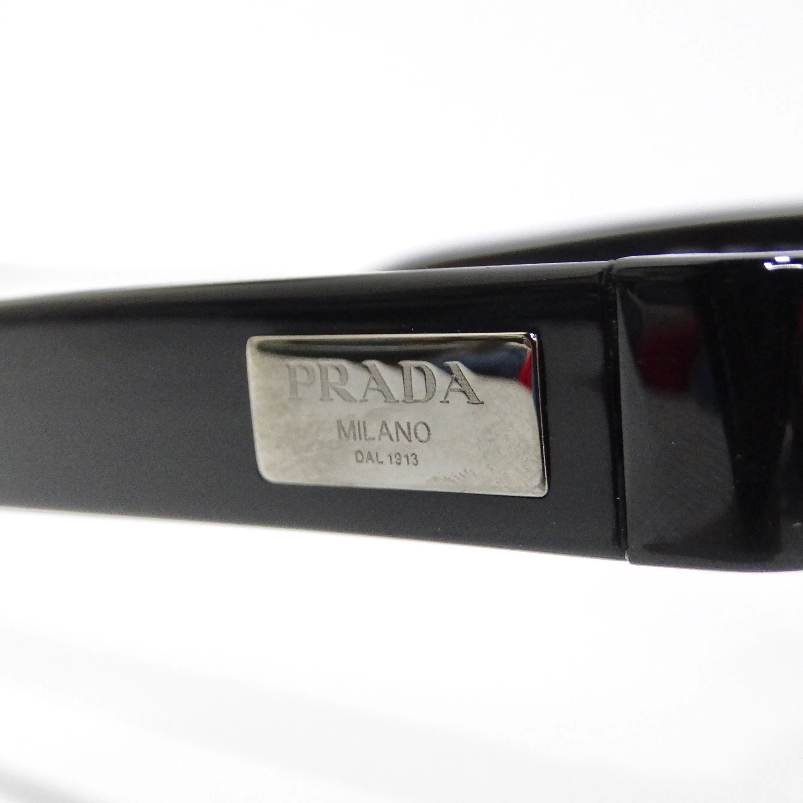 Prada 1990s Black Linea Rossa Sunglasses